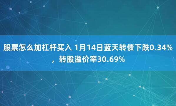股票怎么加杠杆买入 1月14日蓝天转债下跌0.34%，转股溢价率30.69%